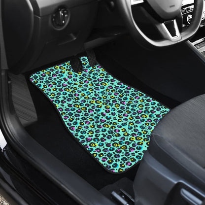 Turquoise Leopard Skin Print Car Floor Mats