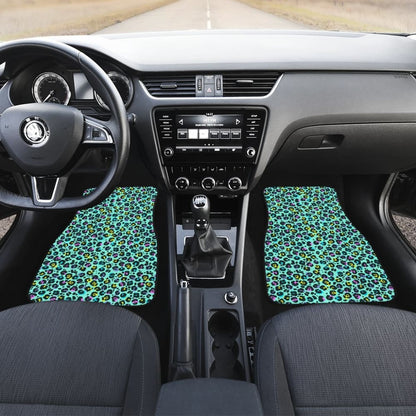 Turquoise Leopard Skin Print Car Floor Mats