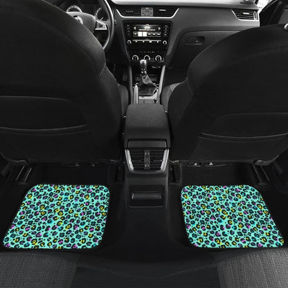 Turquoise Leopard Skin Print Car Floor Mats