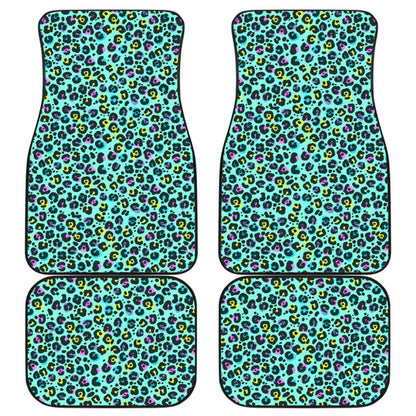 Turquoise Leopard Skin Print Car Floor Mats