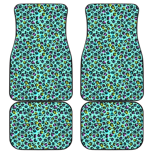 Turquoise Leopard Skin Print Car Floor Mats