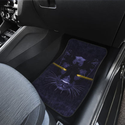 Blue Panther With Yellow Eyes Car Floor Mats