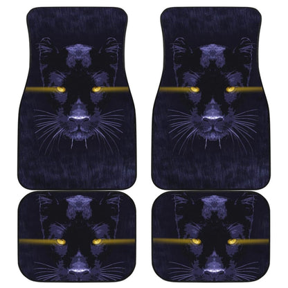 Blue Panther With Yellow Eyes Car Floor Mats