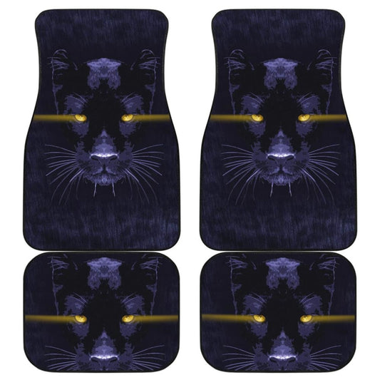 Blue Panther With Yellow Eyes Car Floor Mats