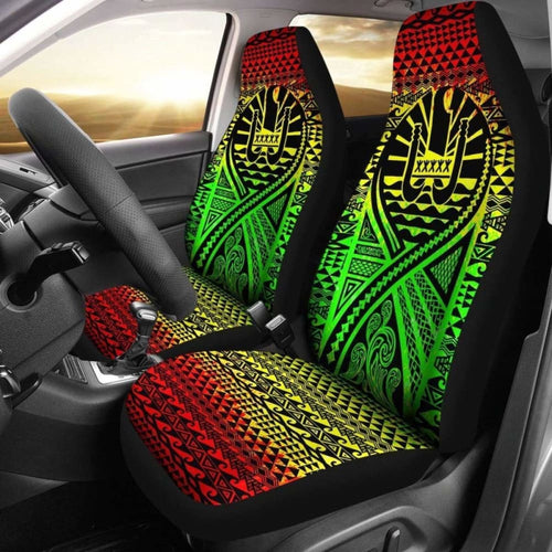 French Polynesia Car Seat Cover - French Polynesia Coat Of Arms Polynesia Tattoo Reggae -