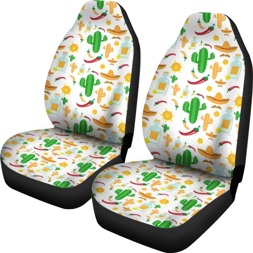 Chili Cactus Plant Mexico Pattern Car Seat Covers