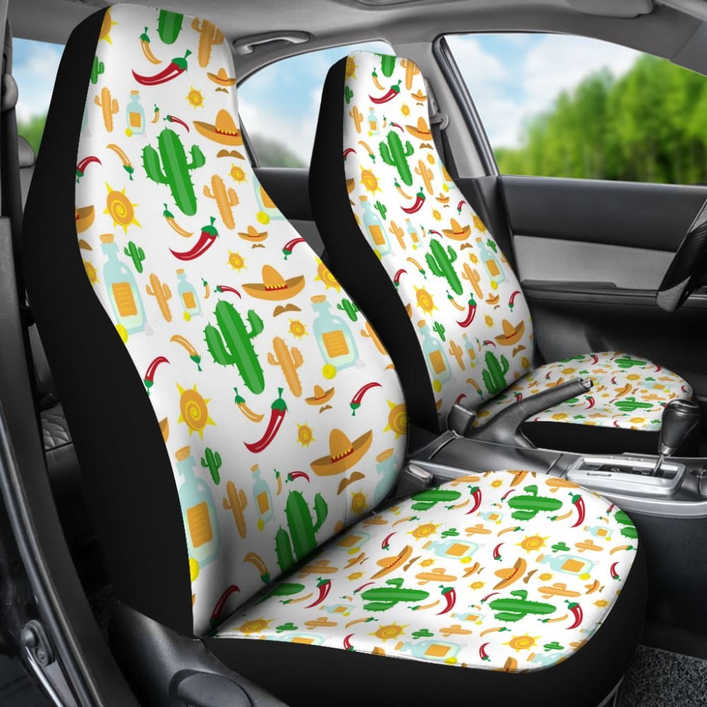 Chili Cactus Plant Mexico Pattern Car Seat Covers