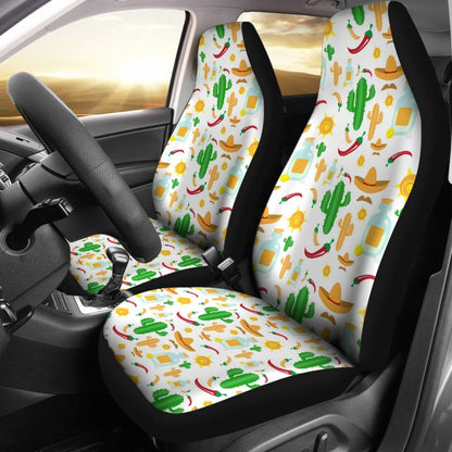Chili Cactus Plant Mexico Pattern Car Seat Covers