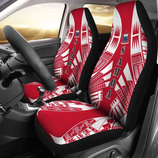 Samoa Car Seat Covers - Samoa Coat Of Arms Polynesian Tattoo Flag -