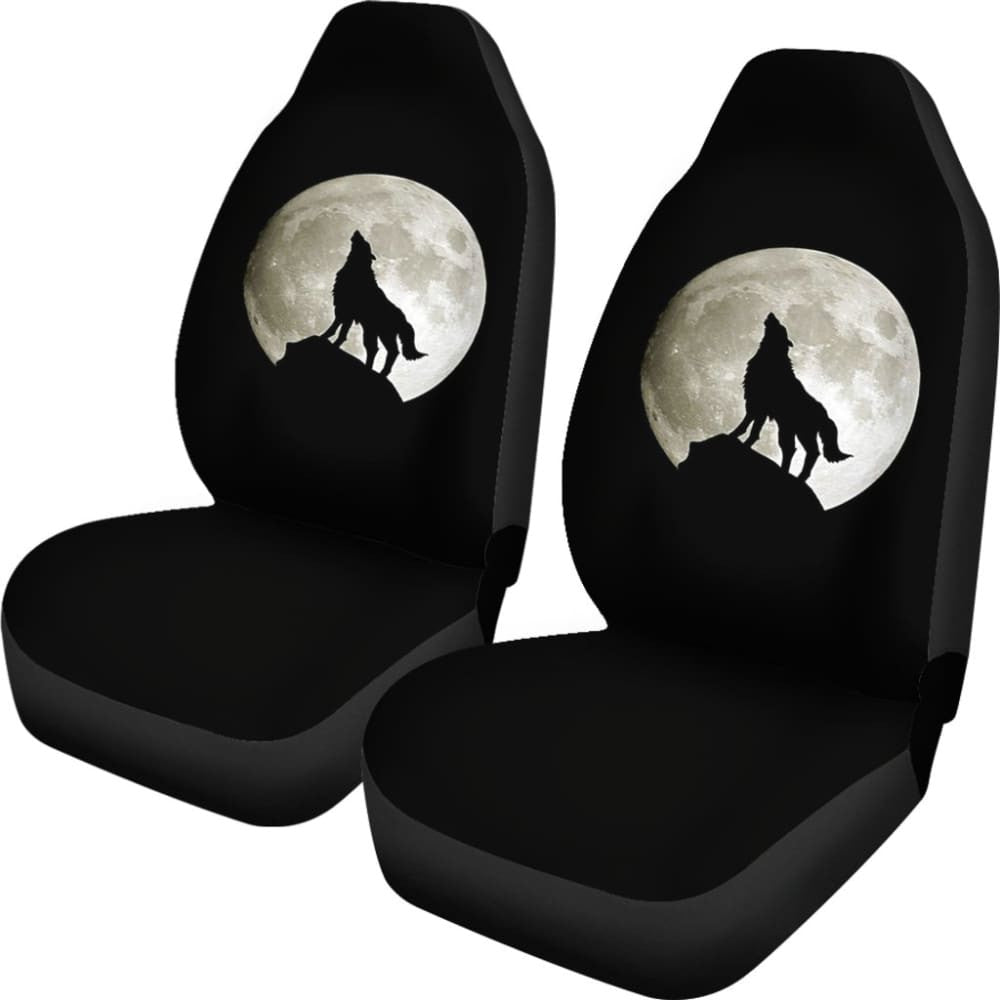 Full Moon Wolf Howling Car Seat Covers