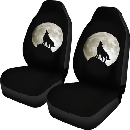 Full Moon Wolf Howling Car Seat Covers