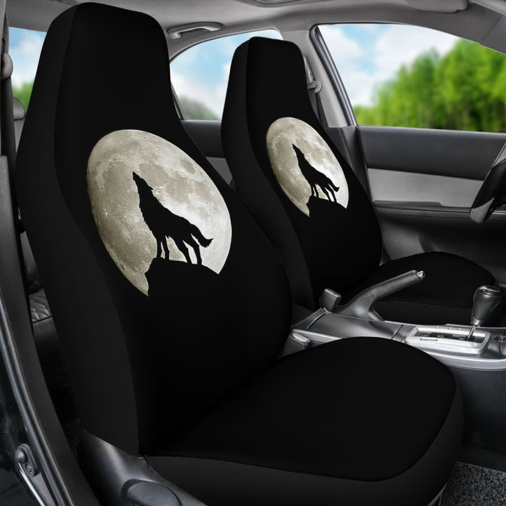 Full Moon Wolf Howling Car Seat Covers