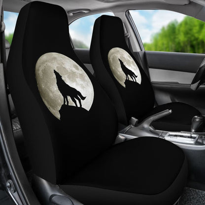 Full Moon Wolf Howling Car Seat Covers