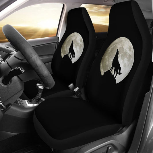 Full Moon Wolf Howling Car Seat Covers