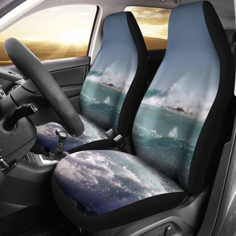 Ocean Waves Water Design Seat Covers