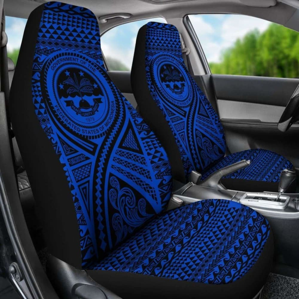 Fsm Car Seat Cover - F S M Seal Polynesian Tattoo Blue -