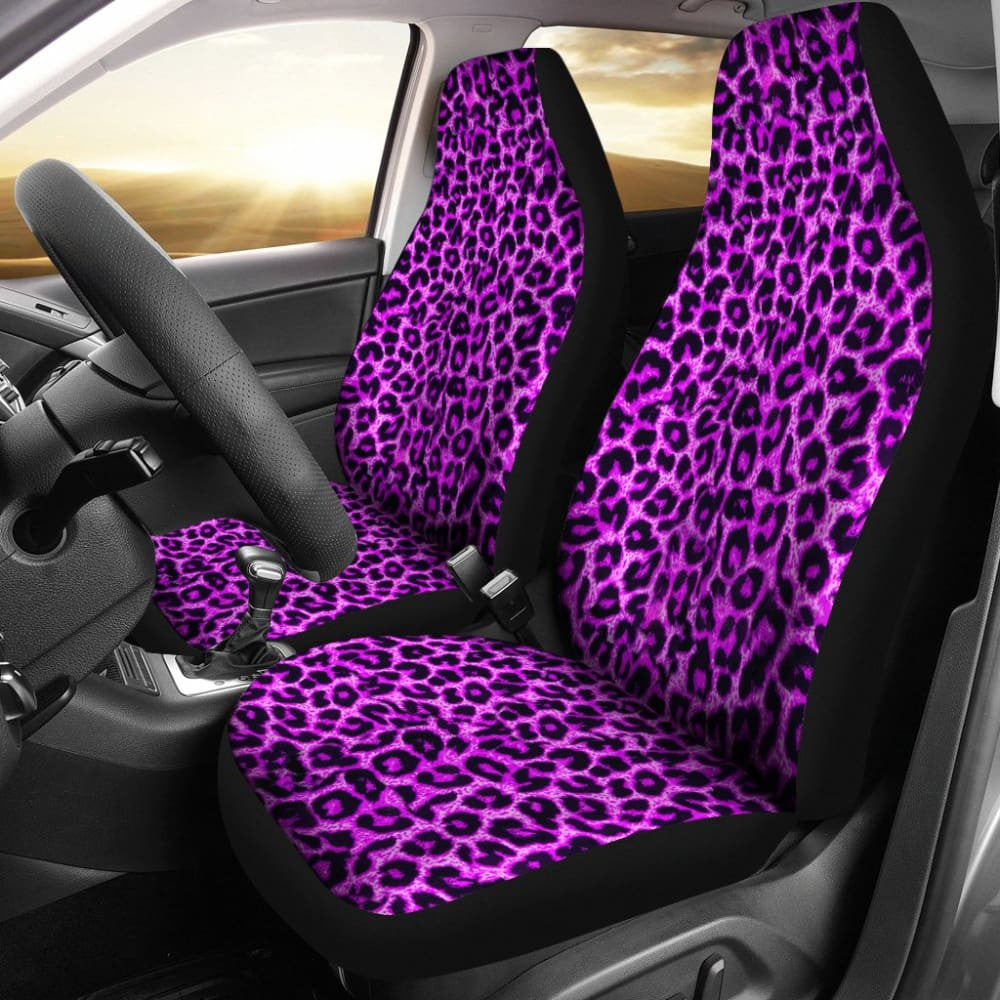 Purple Leopard Skin Print Car Seat Covers