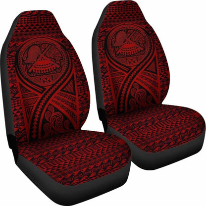 American Samoa Car Seat Cover - American Samoa Seal Polynesian Tattoo Red -