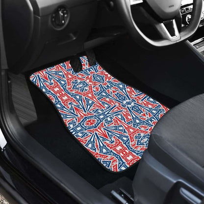 Eiffel Tower Pattern Print Design  Front And Back Car Mats