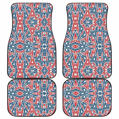 Eiffel Tower Pattern Print Design  Front And Back Car Mats