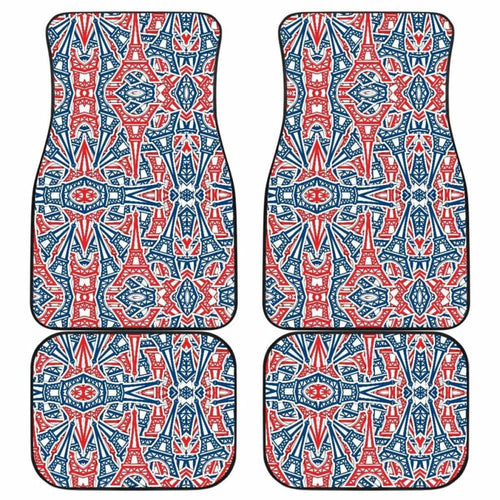 Eiffel Tower Pattern Print Design  Front And Back Car Mats