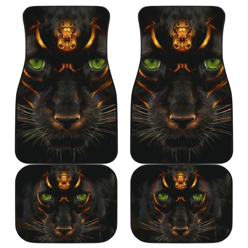 Premium Panther Awesome With Green Eyes Car Floor Mats