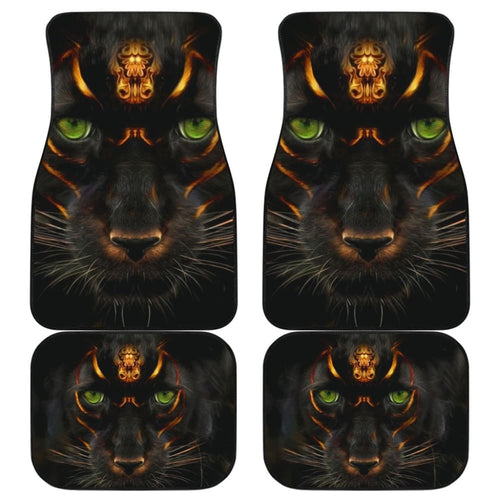 Premium Panther Awesome With Green Eyes Car Floor Mats
