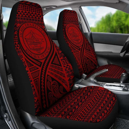 Palau Car Seat Cover - Palau Seal Polynesian Tattoo Red -
