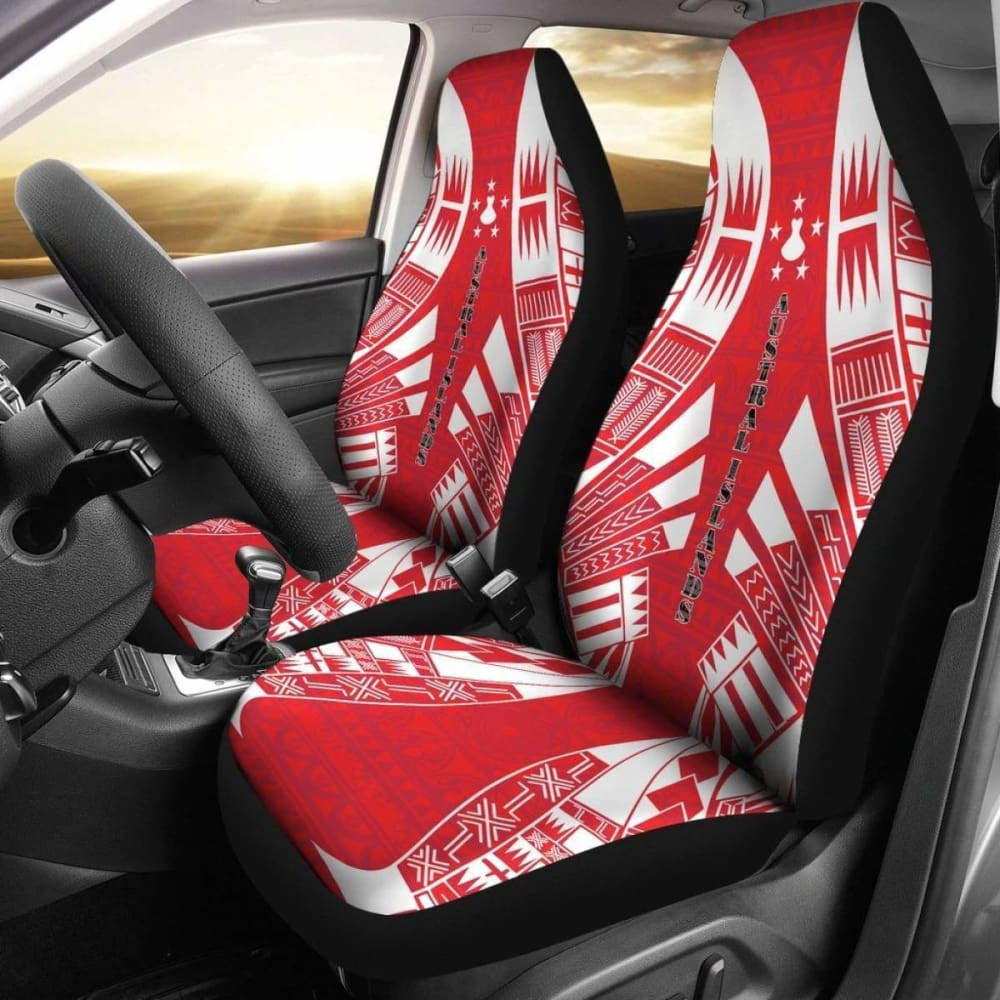 Austral Islands Car Seat Covers - Austral Islands Flag Polynesian Tattoo Flag -