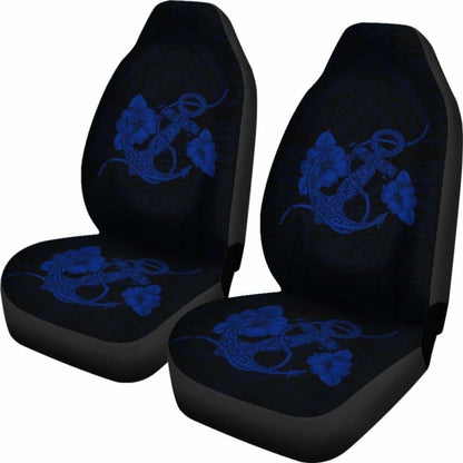 Anchor Blue Poly Tribal Car Seat Covers -