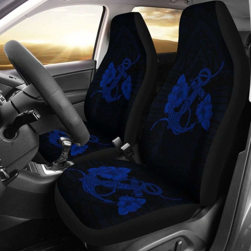 Anchor Blue Poly Tribal Car Seat Covers -