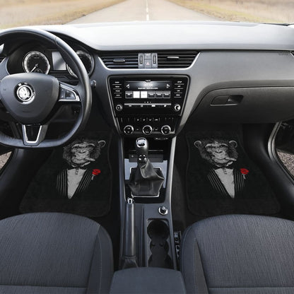 Gentle Monkey Smoking With Rose Car Floor Mats