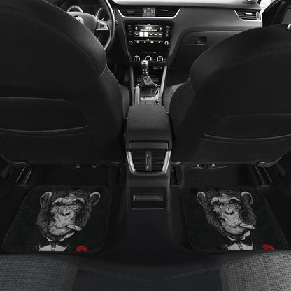 Gentle Monkey Smoking With Rose Car Floor Mats