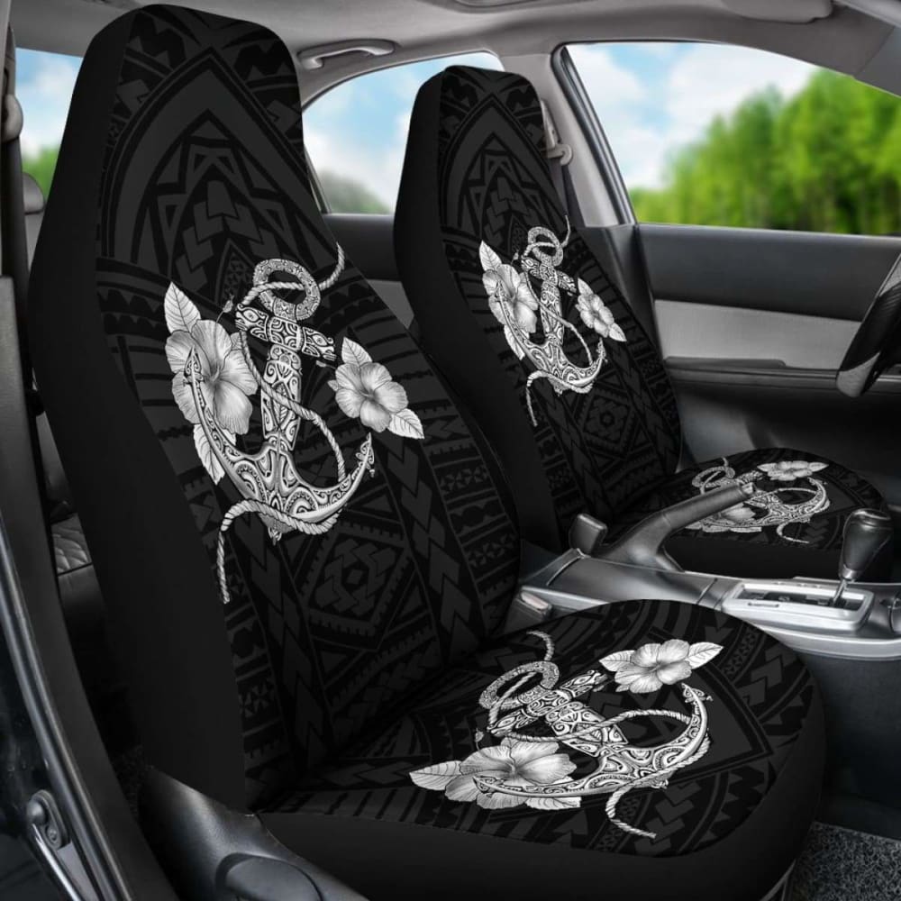 Anchor White Poly Tribal Car Seat Covers -