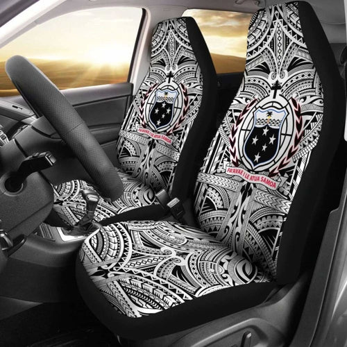 Samoa Car Seat Covers Polynesian Samoa Coat Of Arms White And Black