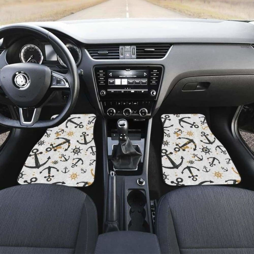 Anchors Rudders Pattern Front And Back Car Mats