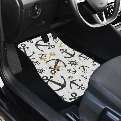Anchors Rudders Pattern Front And Back Car Mats