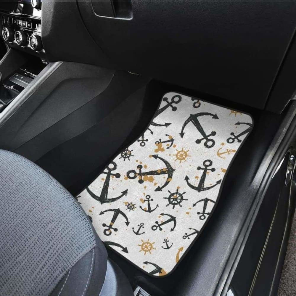 Anchors Rudders Pattern Front And Back Car Mats