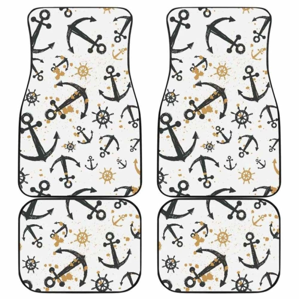 Anchors Rudders Pattern Front And Back Car Mats