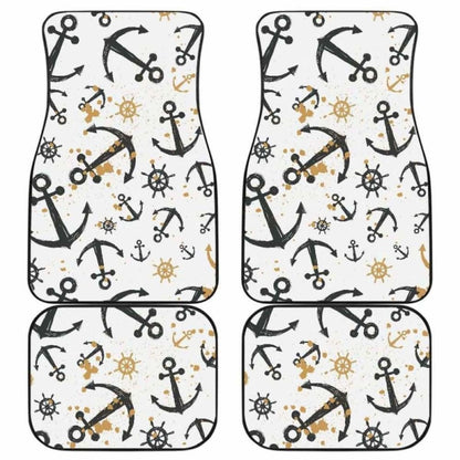 Anchors Rudders Pattern Front And Back Car Mats