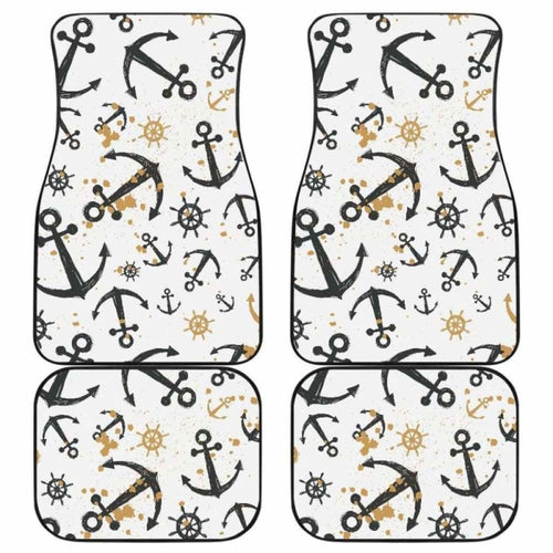 Anchors Rudders Pattern Front And Back Car Mats