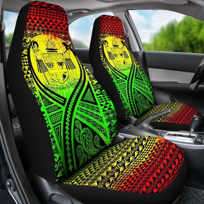 Fiji Car Seat Cover - Fiji Coat Of Arms Polynesian Tattoo Reggae -