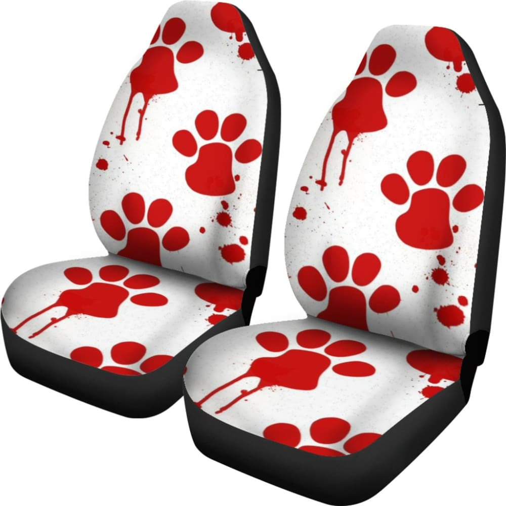 Car Seat Covers Red Blood Paw Print