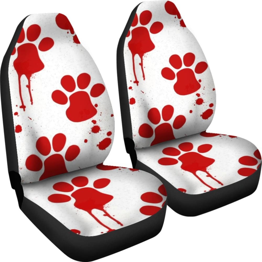 Car Seat Covers Red Blood Paw Print