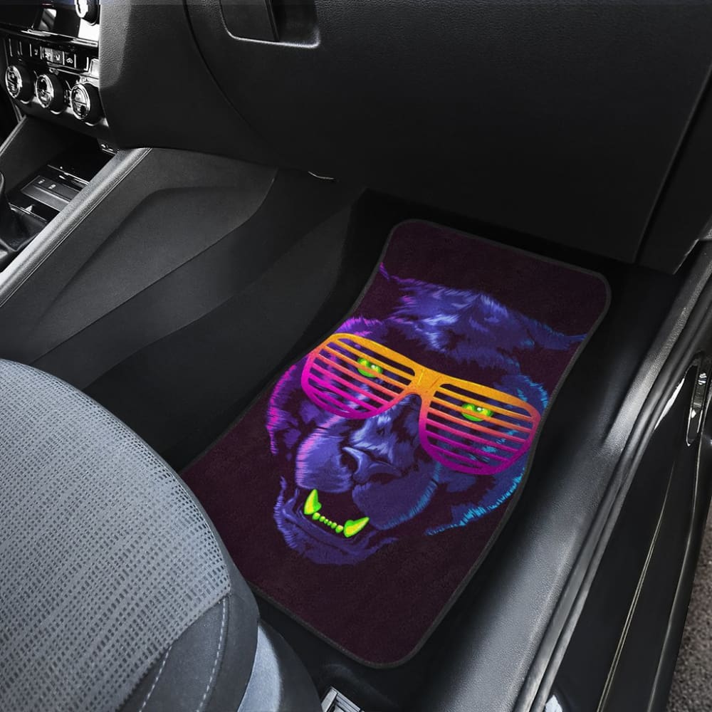 Badass Panther With Glasses Car Floor Mats