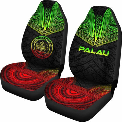 Palau Car Seat Cover - Palau Seal Polynesian Chief Tattoo Reggae Version -