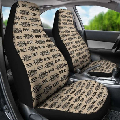 Tan Tribal Lizard Iguana Ethnic Polynesian Car Seat Covers