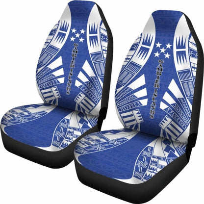 Gambier Islands Car Seat Covers - Gambier Islands Flag Polynesian Tattoo Flag -