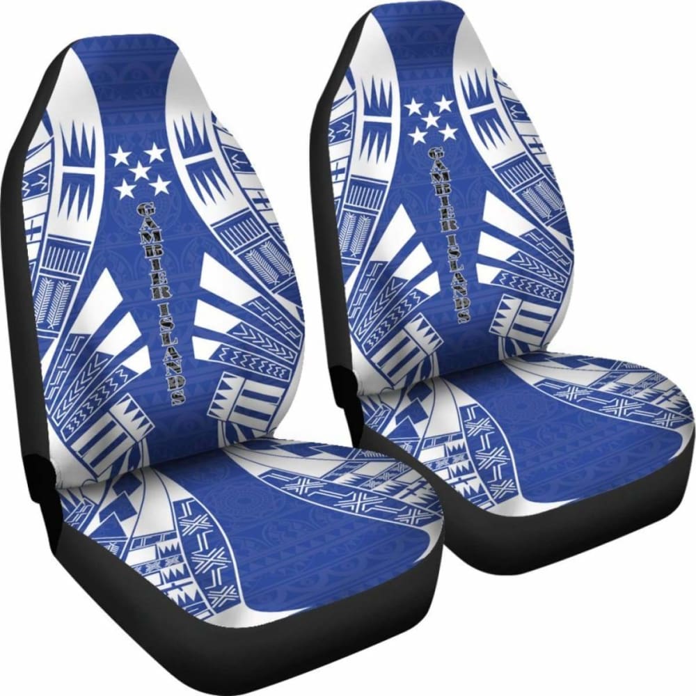 Gambier Islands Car Seat Covers - Gambier Islands Flag Polynesian Tattoo Flag -