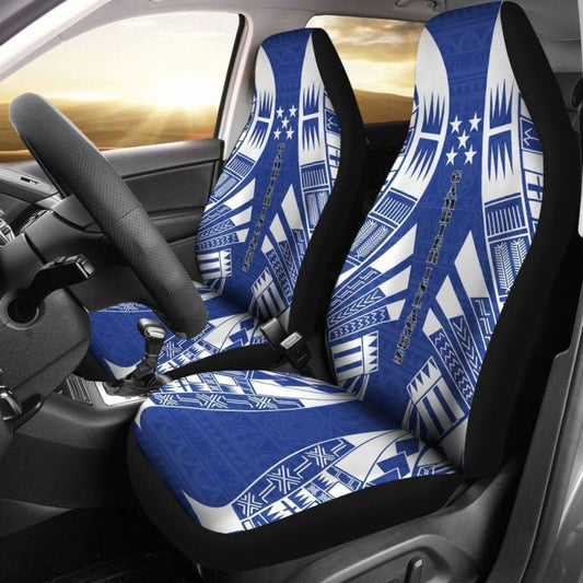 Gambier Islands Car Seat Covers - Gambier Islands Flag Polynesian Tattoo Flag -